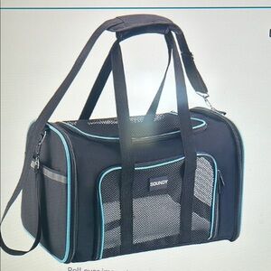 Black and Teal Pet Carrier